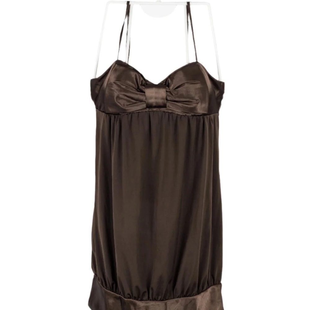 Elegant Brown Satin Chemise